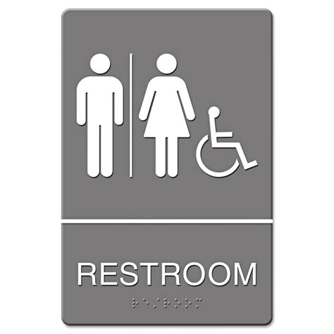 Ada Sign Restroomwheelchair Accessible Tactile Symbol Molded Plastic