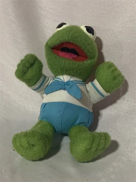 KERMIT THE FROG 8 Muppet Babies Plush Hasbro Softies Toy Doll 14 52