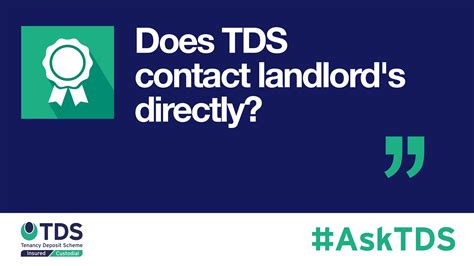 AskTDS Does TDS Contact Landlords Directly Tenancy Deposit Scheme