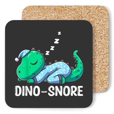 Dino Snore Cartoon Dinosaur Sleepwear T Rex Napping Pajama Coasters Sold By Rinbakrmin Sku