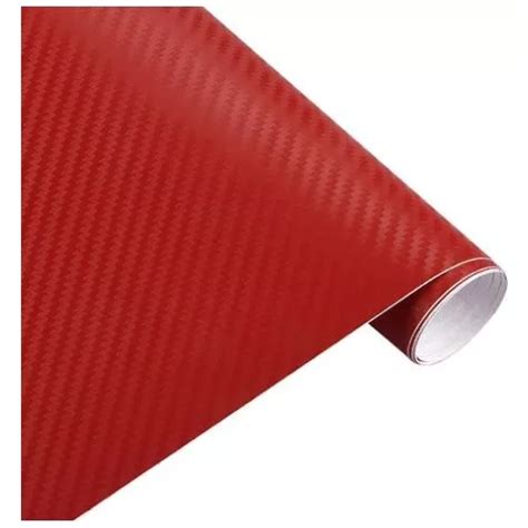 Papel Vinilo Fibra Carbono Rojo D Universal X Auto Moto Cuotas