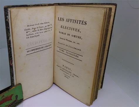 Les Affinités électives By Goethe Johann Wolfgang Von Bon Couverture