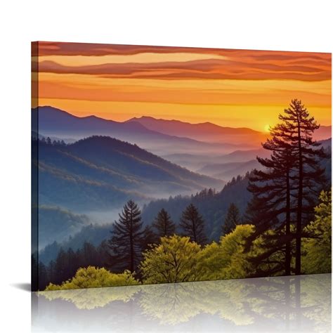 Nawypu Nature Big Smoke Mountain Living Room Wall Art National Park