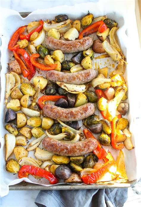 Sheet Pan Dinner With Bratwurst And Roasted Vegetables Lisa S