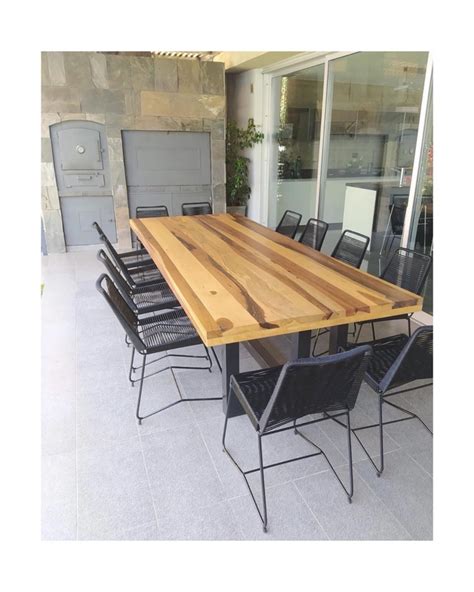 Mesa Rectangular En Hierro Y Madera