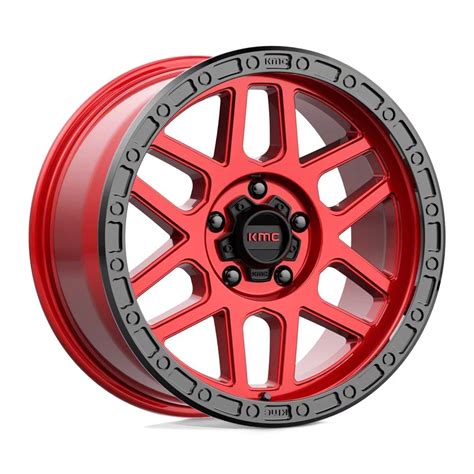 Kmc Jeep Wrangler Mesa Candy Red With Black Lip Wheel 17x9 18mm