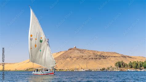 Aswan, Egypt; February 12, 2023 - Feluccas on the Nile, Aswan, Egypt. Stock Photo | Adobe Stock