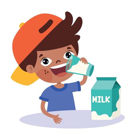 Drinking Milk Concept With Cartoon Character 13474321 Vector Art at Vecteezy