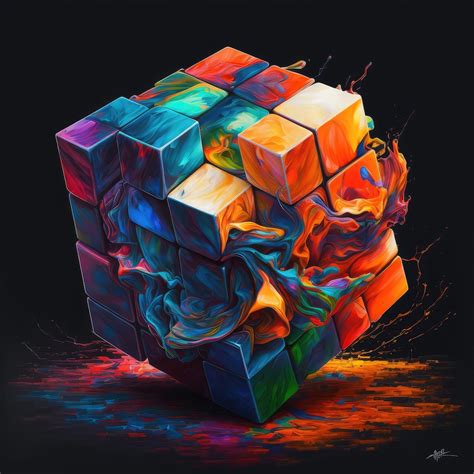 Rubik Cube Printable Rubik Cube Print Colorful Wall Art Download ...