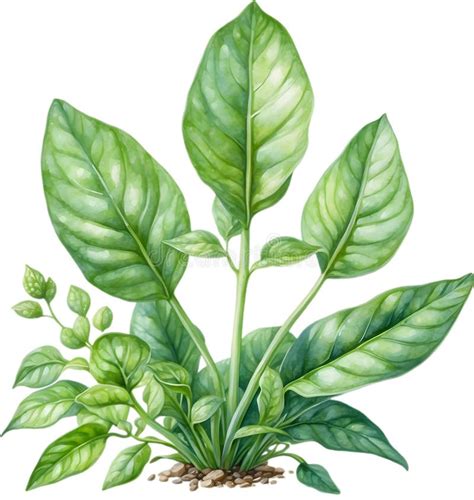 Watercolor Painting Of The Arrowhead Plant Stock Image Illustration