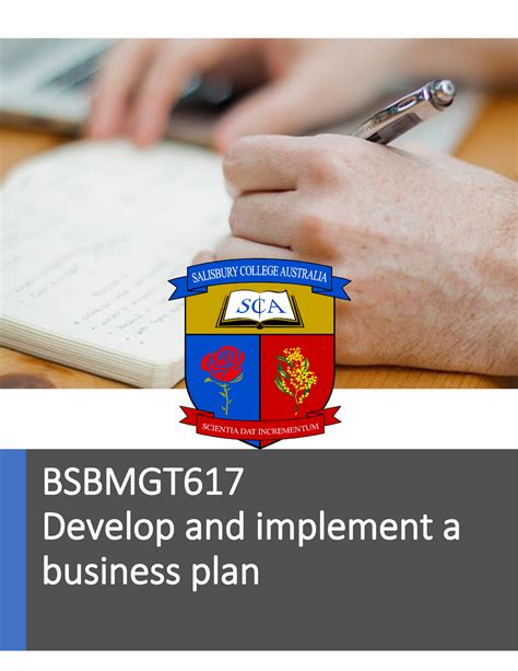 Bsbmgt Learner Guide Bsbmgt Develop And Implement A Business Plan