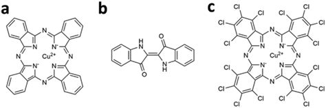 Ac Molecular Structures Of Copper Phthalocyanine A Indigo