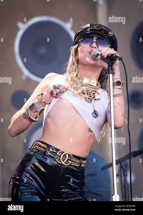 Miley Cyrus Performs Live On The Pyramid Stage At Worthy Farm Pilton