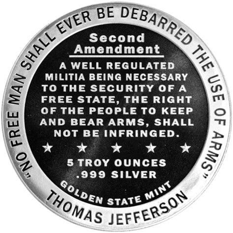 5 oz Second Amendment Right to Bear Arms Silver Round BU | LCR Coin