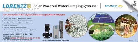 Solar Powered Water Pumping Systems For Rs 250 000 Upwards SynergyY