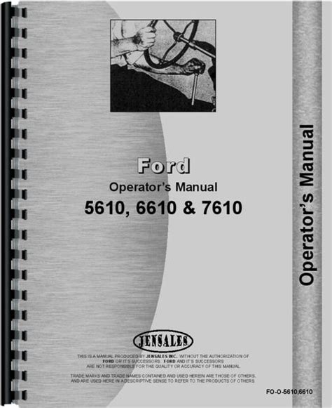 Ford 6610 Tractor Operators Manual