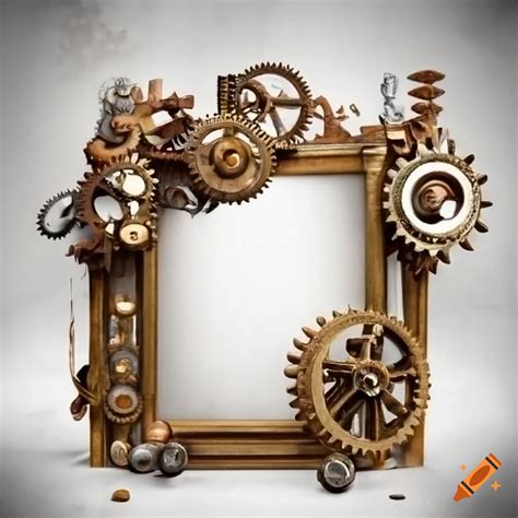 Steampunk Frame With Cogs Wheels And Nuts On Craiyon