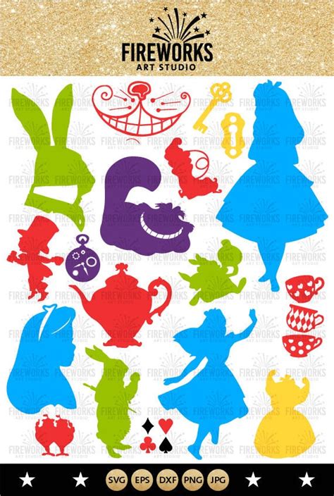 Alice In Wonderland Silhouette Cameo Or Cricut Svg Eps Dxf