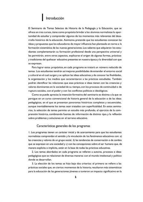 Pdf Seminario De Temas Selectos De Historia De La Pedagog A Y La