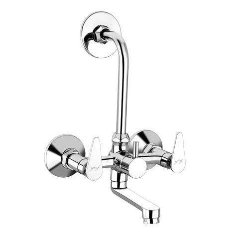 Water Mixing Three Handle Brass Wall Mixer In For Bathroom Fitting