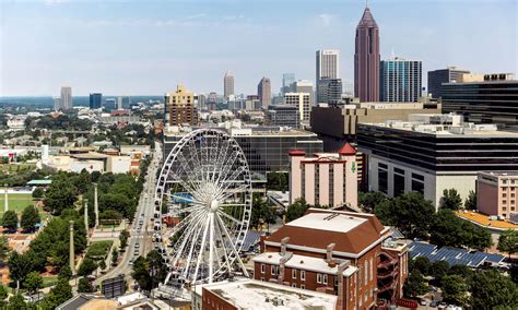 houses, Usa, Ferris, Wheel, Downtown, Atlanta, Georgia, Cities ...