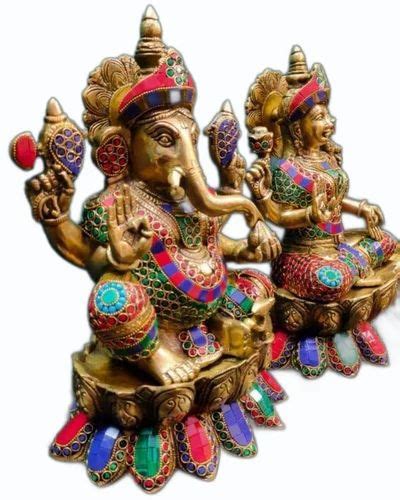 Brass Multicolour Laxmi Ganesh Statue Temple At Rs Piece In