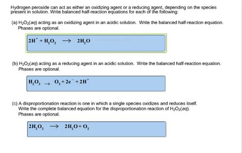 H2o2 Oxidation Half Equation Aldisastr