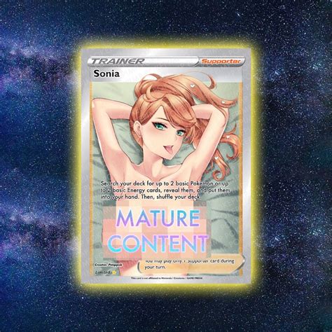 Custom Waifu Pokemon Card Sexy Sonia Holographic Proxy Fan Etsy