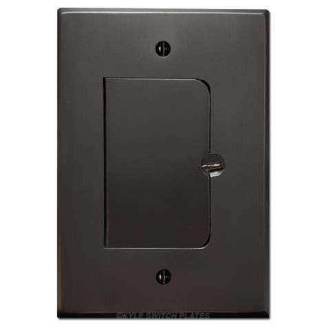 Round In-Floor Duplex Outlet Box Cover - Dark Bronze