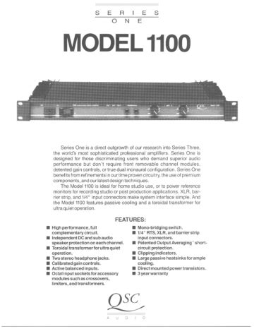 Qsc Spec Sheet Manualzz