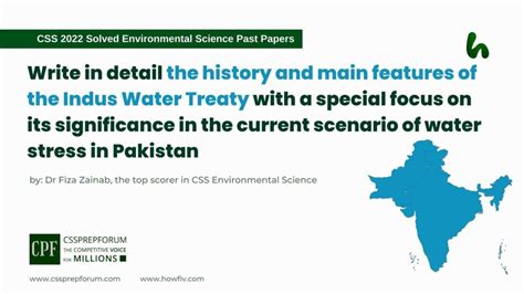 Write In Detail The History And Main Features Of The Indus Water Treaty