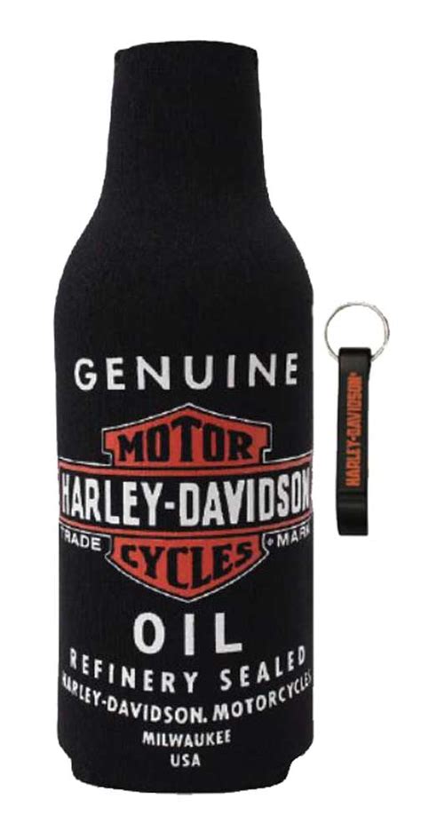 Harley Davidson Up Winged Hdmc Neoprene Zippered Bottle Wrap W Opener