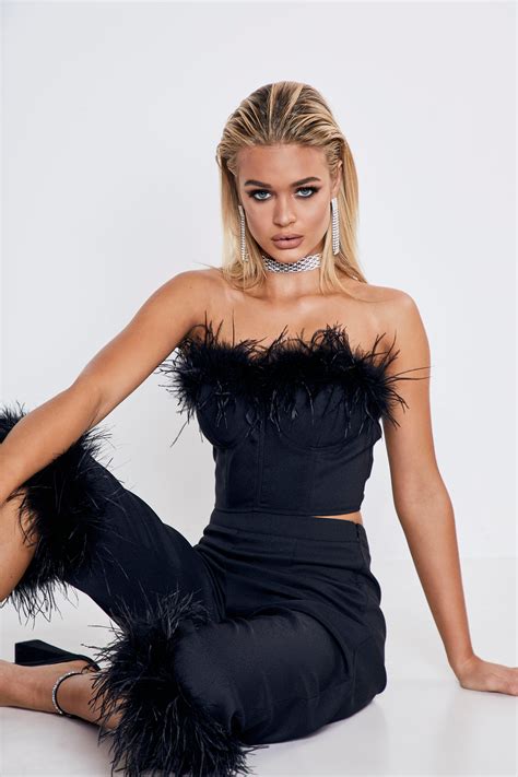 Premium Feather Trim Cupped Bralet Fashion Style Cute Outfits