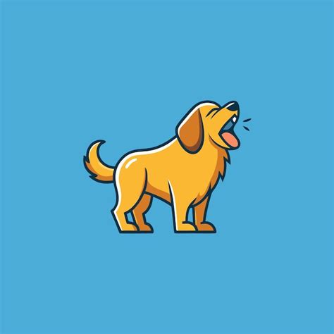 A Simple Vector Cartoon Leonberger Dog Barks Premium Ai Generated Vector