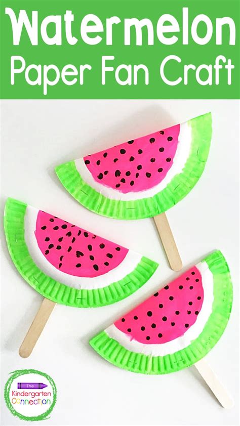 Paper Fan Watermelon Craft for Kids - The Kindergarten Connection