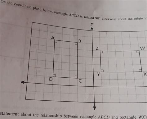 On The Coordinate Plane Below Rectangle Abcd Is Rotated Clockwise