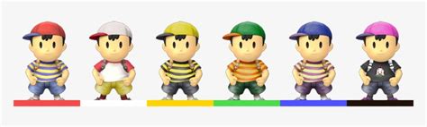 Ness Palette Super Smash Bros Brawl Ness Transparent Png 768x172