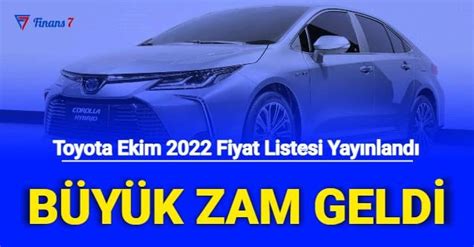 Toyota Ekim Fiyat Listesi Yay Nland Corolla Yaris Fiyatlar Ne