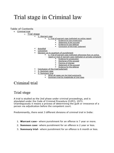 trial stage  criminal law    trials acquittal