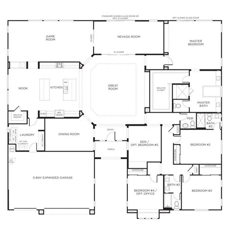 Single Story House Plans Single Story House Floor Plans 5 Bedroom