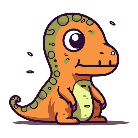 Premium Vector Cute Cartoon Dinosaur Vector Illustration Isolated On A White Background