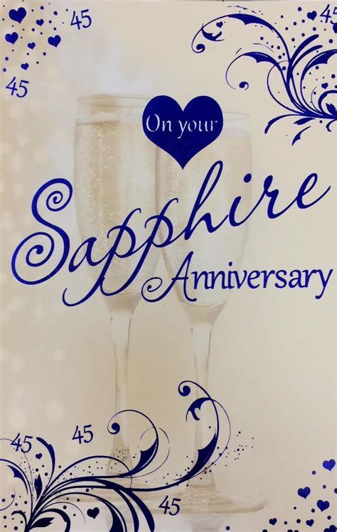 On Your Sapphire 45th Anniversary Card With Best Wishes On Your Very