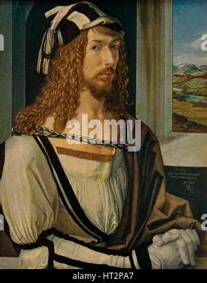 Albrecht Durer Self Portrait 1498 Oil On Panel Museo Del Prado Stock