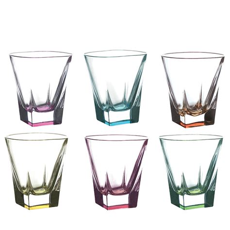 Set Bicchieri Acqua Colorati In Vetro Luxion Rcr Tavola