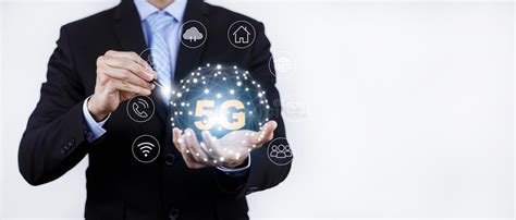 Global Network Connection 5G On Hand Business Man Global Network