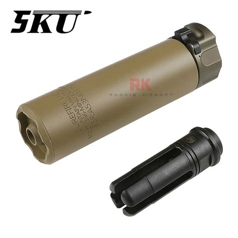 5ku Surefire Socom556 Rc2 Silencer 5ku 243 Tan Rookie Airsoft Inspired By