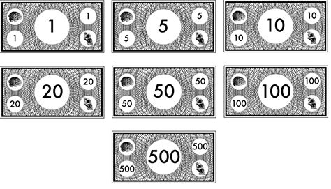 Fake Money Printable Black And White