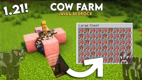 Minecraft Easiest Cow Farm 121 Cow Farm In Minecraft Java Bedrock