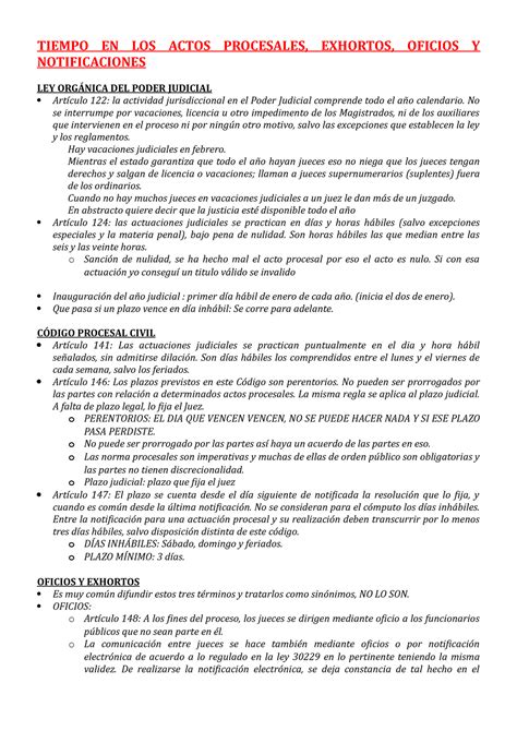 Tiempo EN LOS Actos Procesales TIEMPO EN LOS ACTOS PROCESALES