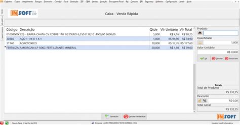 Controle De Or Amentos E Vendas Insoft Inform Tica Sistema De Gest O